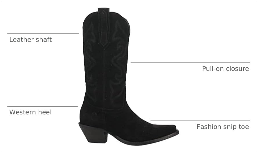 Image of Dingo Womens Out West Embroidered Snip Toe Casual Boots Mid Calf Mid Heel 2-3 inch
