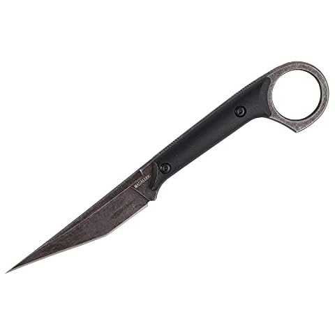 MASALONG kni214 EDC Utility Tactical Knife Outdoor Survival Hiking Camping Slender straight knife (black) Cover