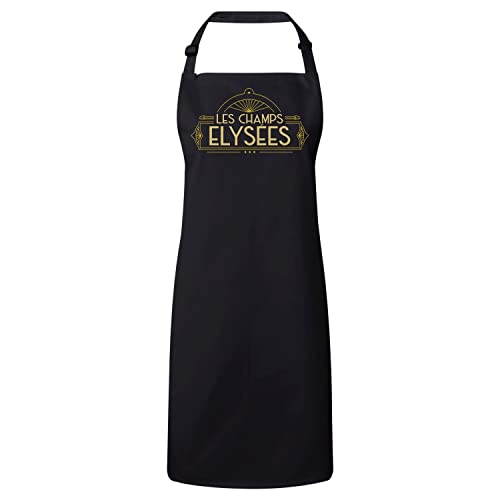 Tablier cuisine premium noir style luxe parisien chic pour chefs exigeants