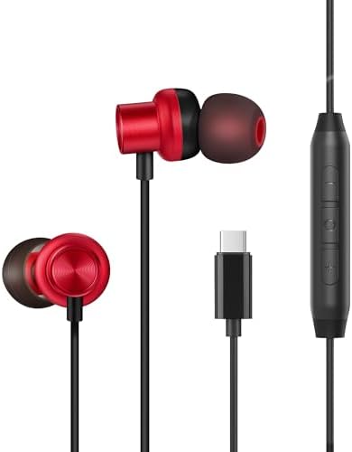 USB C Wired Earbuds Type C Headphones Tangle Free