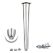 28 Inch Hairpin Legs 1/2 Inch Thick Heave Duty - RAW Steel - Leg Protectors, Screws, Set of 4 - Easy to Install - Metal Legs - Desk Legs - Furniture Legs - Mid Century Modern by Homeland Hardware