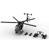 MH-6 Little Bird Helicopter Model for Adults, Military Airplane Model Kit, 595 Pcs Helicopter Building Blocks to Build for Boys, Creative Ornament