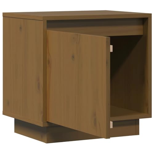 Table de chevet en bois massif marron lot de 2 de nuit 40cm