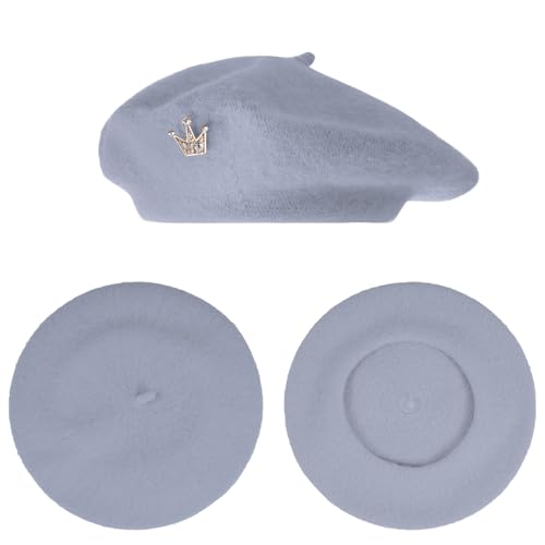 choyaxo 3pcs French Beret Hat Set Costume Accessories Set Including Beret Hat Scarf Crown Pin for Women French Themed Party Red