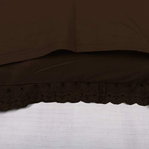 Image of VHC 100% Cotton Lace Pillow Cover /Case Set (Pack of 2) -Coffee Brown