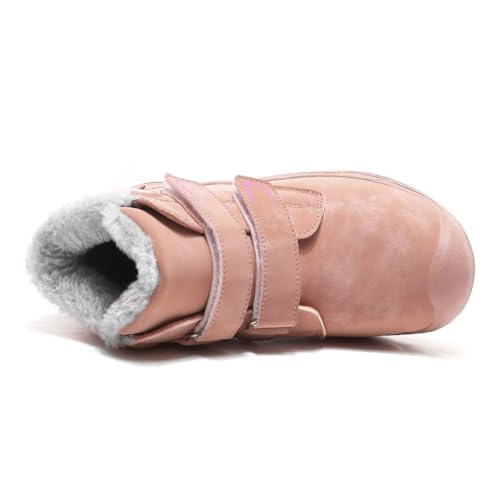 Kids Boy Girl Water Resistant Leather Warm Winter Boots for Snow Walking Hiking Cold Weather4