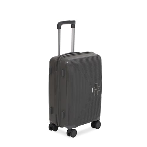 Image of SWISS MILITARY Maze 28-Inch Hard Top Peach Luggage Trolley Bag Durable Polypropylene Body TSA Lock Body-Coloured 360 Degree Rotating 8 Wheels Lightweight Stylish Travel Suitcase