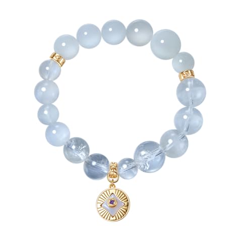 Image of Five Elements Solid 925 Sterling Silver 18K Gold /White Gold Vermeil Crystal Gemstone Beads Bracelet gift for women