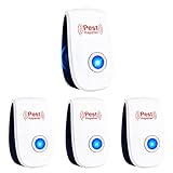 Ultrasonic Pest Repeller Plug-in 4 Pack – Repelente Ultrasonico para Ratas y Ratones, Anti Mosquitos y Moscas, Repelente de Insectos para Casa, Aparato Ultrasónico Silencioso, Sin Químicos Nocivos