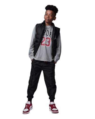 Nike Air Jordan Practice Flight Long Sleeve Tee Big Kids T-Shirt (Carbon Heather) Size XL2