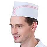 Hyzrz 20 Pcs Disposable Chef Hats Non-Woven Paper Fiber Boat Cap for Kids, Adults, Adjustable Restaurant Kitchen Caps Bulk Set (White)