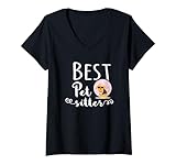 Damen Tolles Geschenk für Hundebabysitter T-Shirt mit V-Ausschnitt