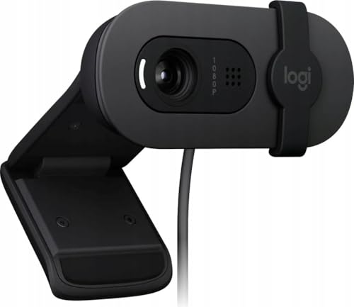 Brio 105 webcam professionale Full HD 1080p con correzione automatica illuminazione, USB-A, copriobiettivo, configurazione facile, compatibile con Windows, macOS, ChromeOS - Grafite - Webcam - Immagine 1