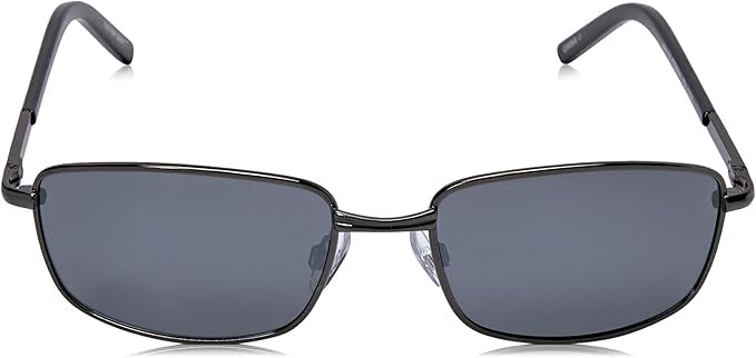 Foster grant Men's Square black mirror Polarized lenses Sunglasses, Metal full rim frame, Gun2