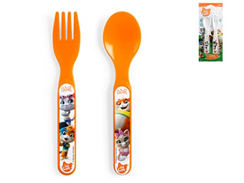 44 Chats Set Cuillère + Fourchette Polypropylène