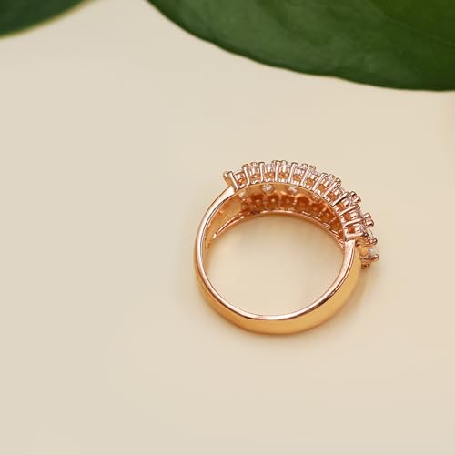 Women's 7-Stone CZ Wedding Ring, Oval Cut Cubic Zirconia Eternity Band in Silver/Rose Gold/Gold Color, Ideal for Engagement or Special Occasions3
