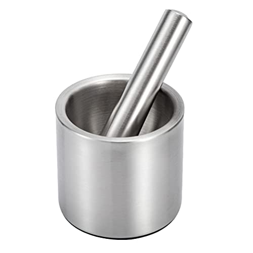 Cabilock 1 conjunto de moedores de temperos e pilão de aço inoxidável, triturador de comprimidos, ti