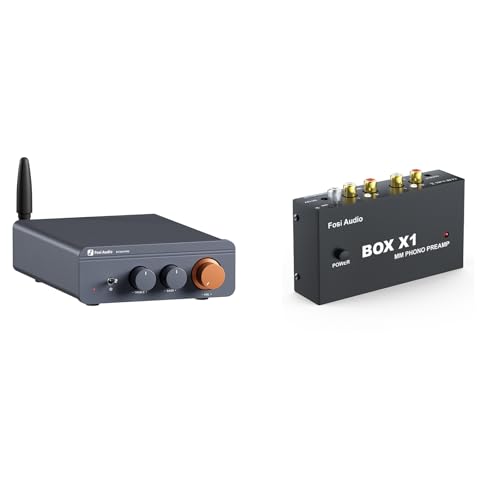 Amplificateur récepteur Bluetooth 5.0 BT20A Pro Fosi Audio et préamplificateur phono Box X1