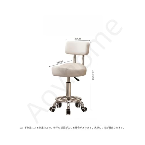 Aoyhomeの背もたれ付きオフィスチェア、360度回転機能、化粧椅子。 (背もたれ付き（フットレストなし）：オレンジ（静音ゴム製キャスター付き）) [2]