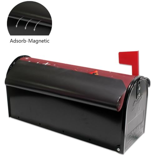Image of Winter Snowman Red Magnetic Mailbox Covers Let it Snow Cardinal Birds Christmas Mailbox Cover Standard Size Full Magnet Garden Yard Porch Mail Boxes Cover Holiday Decorations 21 inch L x 18 inch W