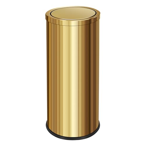 Caneca de basura dorada de acero inoxidable de 8 galones