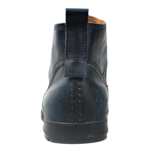 Image of OSSTONE Moto Boots for Men Fashion lace-up Leather Chukka Boots Casual Shoes OS-6015-2-retro-brown-US-R