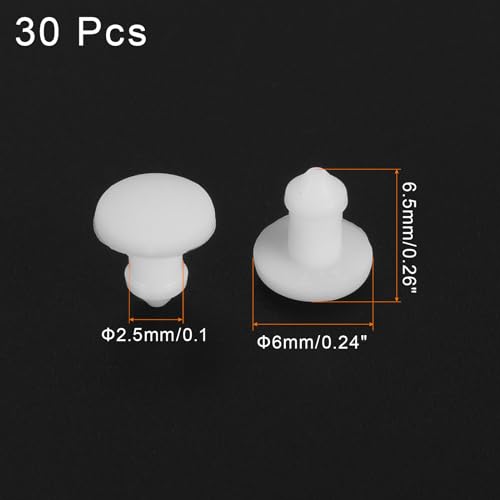 Image of MECCANIXITY Silicone Snap in Locking Hole Plugs Rubber Panel Seal Cover Flush Type Panel Round for Kitchen Rubber Bulkheads Waterproof Sealing Plugs 2.5mm /0.1 Inch Diameter White,Pack of 30