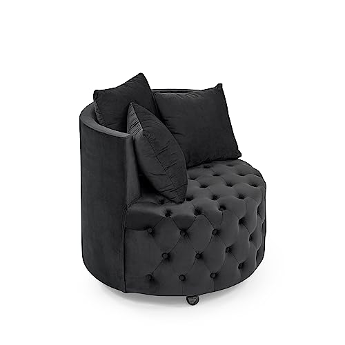 Sillón Plegable Terciopelo Negro miniatura 7