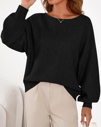 KIRUNDO Fall Sweaters for Women 2026 Oversized Boat Neck Tops - image 7