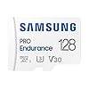 Samsung PRO Endurance – Tarjeta de memoria MicroSDXC de 128 GB con adaptador para cámara de tablero, cámara corporal y cámara de seguridad – Clase 10, U3, V30 (MB-MJ128KA/AM)