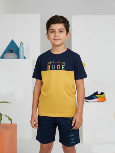 Image of HELLCAT Boys Dress Clothing Set Combo with Tshirts & Shorts - Pack 3