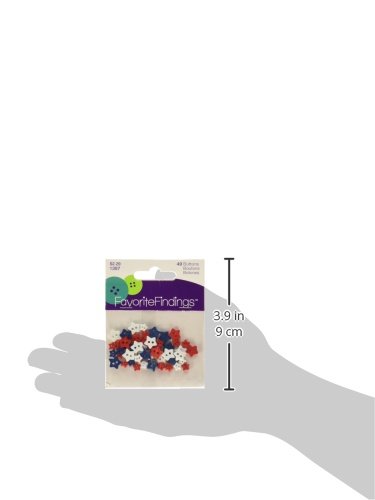 Blumenthal Lansing Red White And Blue Shaped Buttons, Traditional Stars 3.9 Inches #TOP2