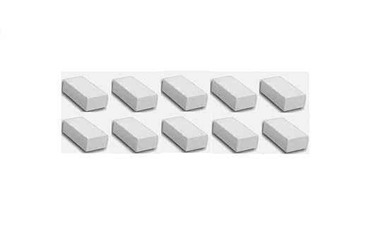 (Pack of 10) 1 Inches Nataraj 621 Plasto Eraser, Natraj Eraser, Non Dust Erasers, Eraser for School Kids and Home Use Stationary, Dust-Free Eraser Rubber for Kids