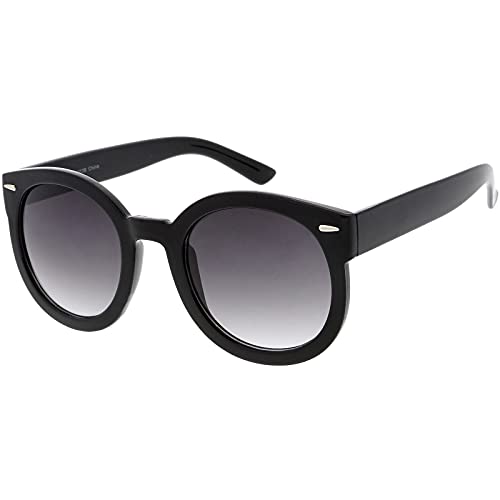 Image of zeroUV - Round Retro Oversized Sunglasses for Women with Colored Mirror and Neutral Lens 53mm