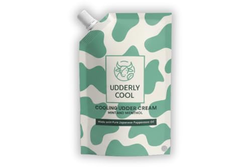 Mint Udder Cream 510ml (18oz) Refill Pouch Menthol Cooling Cream with Pure Japanese Peppermint Oil for Cow Udder Care Muscle Rub Dry Skin & Recovery