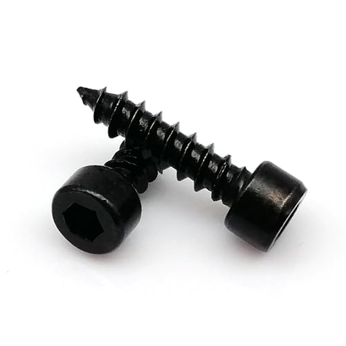 Vis à bois M5 en acier carbone noir de haute précision 20mm à tête hexagonale, 10 pcs
