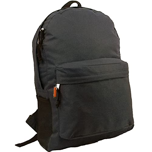 K-Cliffs 18in Classic Backpack Basic Bookbag Simple School Book Bags Vintage Emergency Daypack w/Padded Back & Side Pocket