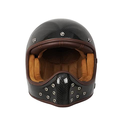 BY CITY Motorradhelm The Rock Carbon Black Unisex | Integralhelm aus Kohlefaser | Doppelring-Befestigungssystem und Belüftungsöffnungen | herausnehmbares und waschbares Innenfutter | Klassischer oder