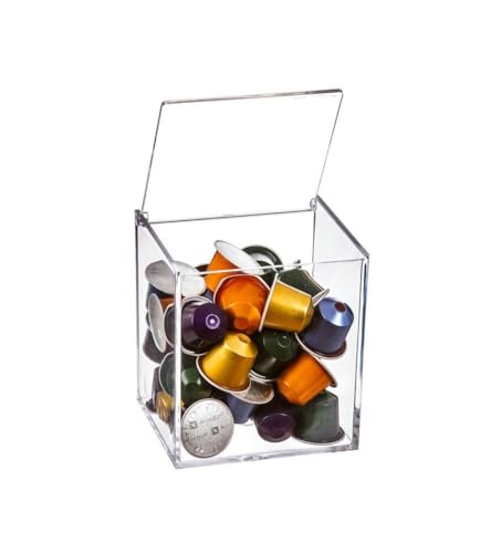 DAMDAM GO Portacapsulas Metacrilato Para Capsulas Nespresso o Dolcegusto, Dispensador Capsulas Acrilico, Capacidad Para 13 Cápsulas Dolce Gusto o 40 Cápsulas Nespresso