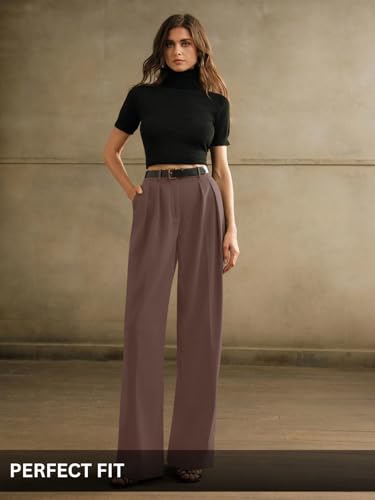 Image of GRECIILOOKS Trousers for Woman | Womens High Rise High Waist Flared Korean Style | Formal Pant for Women Office Wear| Track Pants for Womans Elegant for College & Events (Available in Plus Size)