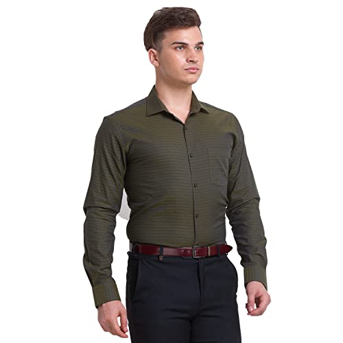 Image of Park Avenue Men's Pure Cotton Structure Pattern Slim Fit Semi Cutaway Collar Full Sleeve Ceremonial Shirt