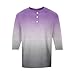 Mens Printed 3/4 Sleeve Blouses 3 Button Crew Neck Pullover Tops Comfortable Casual Loose Fashion Henley Shirts
