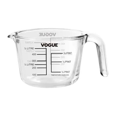 Vogue Glass Measuring Jug 645ml - Ideal for Food Preparation Thermal Shock Resistant, Dishwasher and Microwave Safe DP116