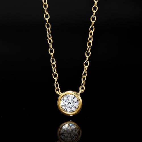 Ross-Simons 0.15 Carat Bezel-Set Lab-Grown Diamond Necklace in 18kt Gold Over Sterling3