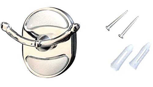 Preisvergleich Produktbild Handtuchhaken verchromt, vielseitig einsetzbare Handtuchhalter Haken für Badezimmer, Toilette & Küche (Zwei Haken)