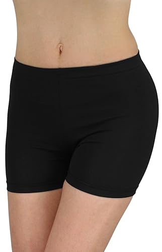 Alkato Pantaloncini Corti Hotpants a Vita Alta da Donna, Classico/Nero,