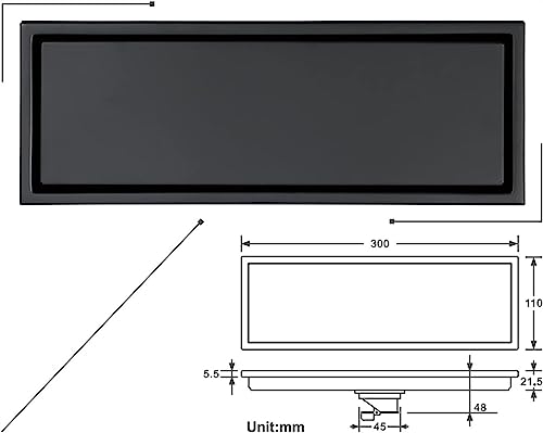 Caniveau de douche en acier inoxydable avec insert carrelage invisible
