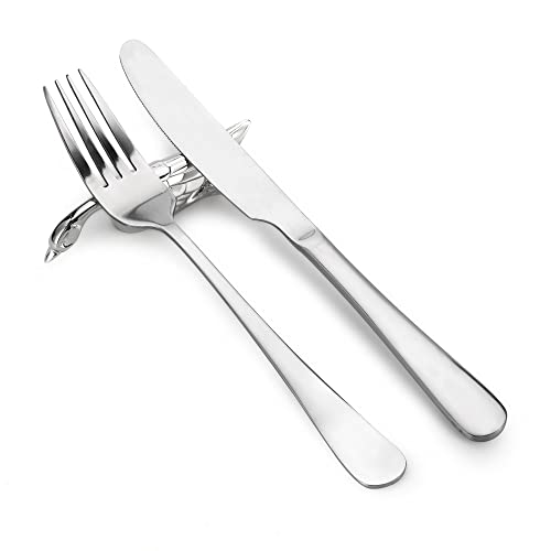 Silver Knife Rest Set ‘Animali D’europa’ Cutlery Rest Set With Dark Wood Gift Box (Set Of 12 Silverware Rests) #TOP3
