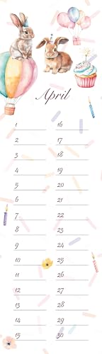 Alpha Edition - Geburtstagskalender Zauberhafte Waldfreunde 2026 – Immerwährender Streifenkalender 9,5×33 cm, nachhaltiges Design für Geburtstage & Jahrestage, dekorative Geschenkidee