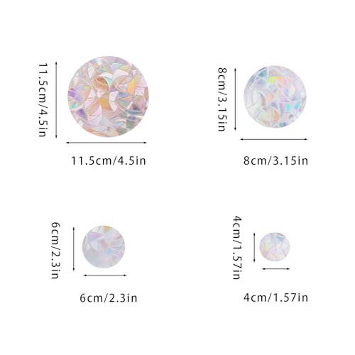 Image of 44 Pcs Window Clings Circles Stars Clouds Anti Collision Window Stickers Sun Catcher Stickers for Bird Strikes